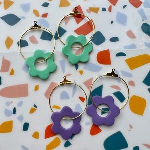 Floral Hoop Earrings